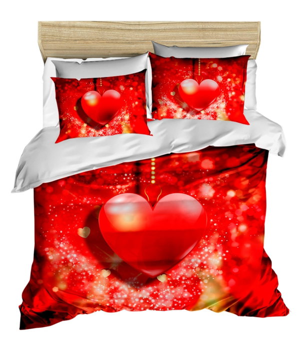 L'essentiel linge de maison Juego de Fundas de Edredón Doble con Impresión 3D, Rojo, Blanco y Amarillo L'essentiel linge de maison Juego de Fundas de Edredón Doble con Impresión 3D, Rojo, Blanco y Amarillo